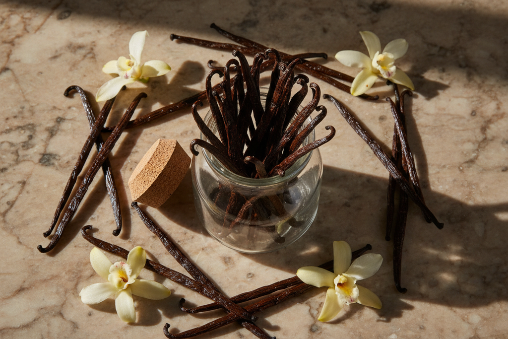 Luxury Vanilla Beans in Glass Jar