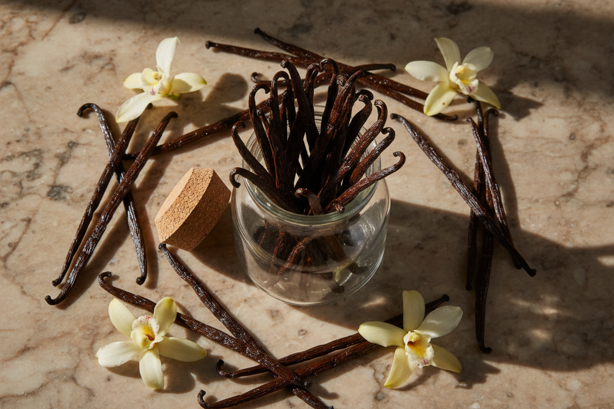 Luxury Vanilla Beans in Glass Jar